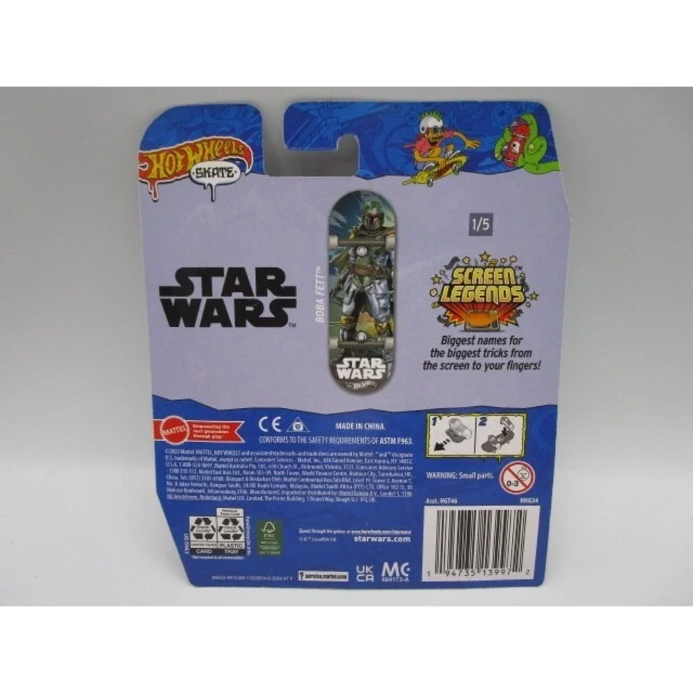 Hot Wheels Skate Star Wars Boba Fett Fingerboard Screen Legends 1/5